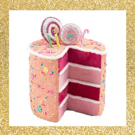 9.5" December Diamonds Orange Cake Slice Pink Layers