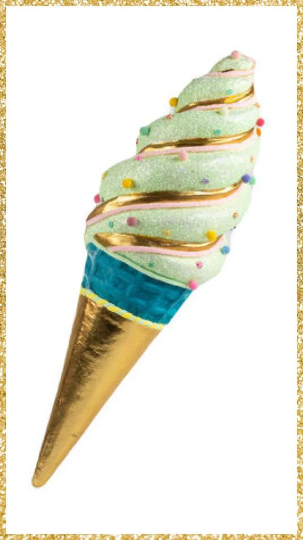 29.5" December Diamonds Hanging Green / Gold Ice Cream