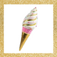 29.5" December Diamonds Hanging Pink / Gold Ice Cream Cone