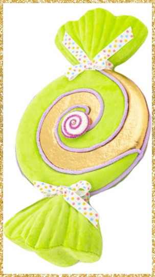 24" Green and Gold Swirl December Diamonds Candy • Large Candy Decoration