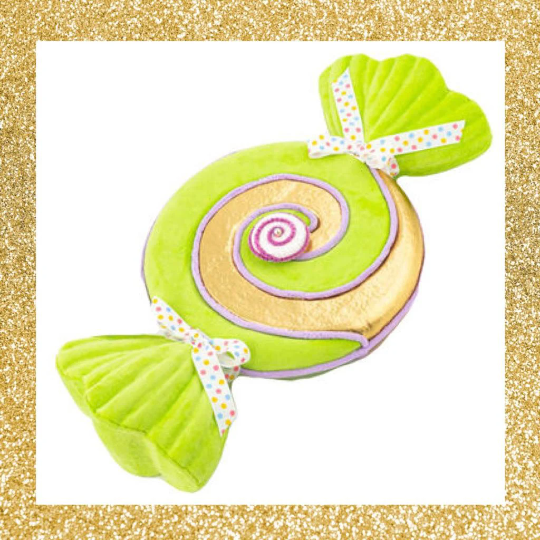 24" Green and Gold Swirl December Diamonds Candy • Large Candy Decoration