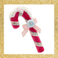 14" December Diamonds Pink Candy Cane with Snow