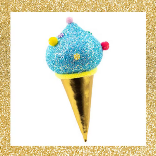 7" December Diamonds Blue Ice Cream Cone