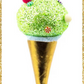 7" December Diamonds Hanging Green Ice Cream Cone