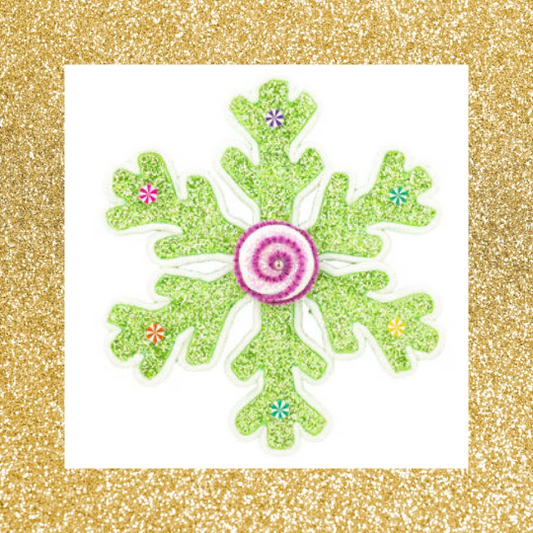 12" Green Snowflake Ornament