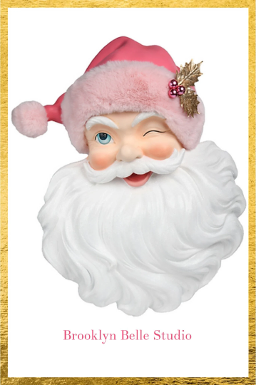 26” Pink Santa Claus Wall Decor