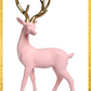 21” Light Pink Reindeer with Gold Antlers