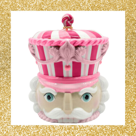 Pink Nutcracker Cookie Jar