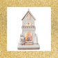 18” LED Lighted and Musical Gingerbread House with Santa White and Pink Gingerbread Decor