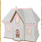 16” Lighted December Diamonds Gingerbread House Decor White and Pink Gingerbread Decor