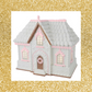 16” Lighted December Diamonds Gingerbread House Decor White and Pink Gingerbread Decor