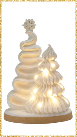 9" December Diamonds LED Lighted Frosted Trees Scene