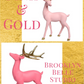 21” Light Pink Reindeer with Gold Antlers