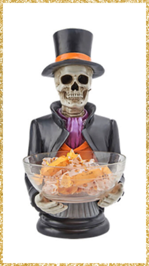 December Diamonds Halloween Skeleton Butler with bowl