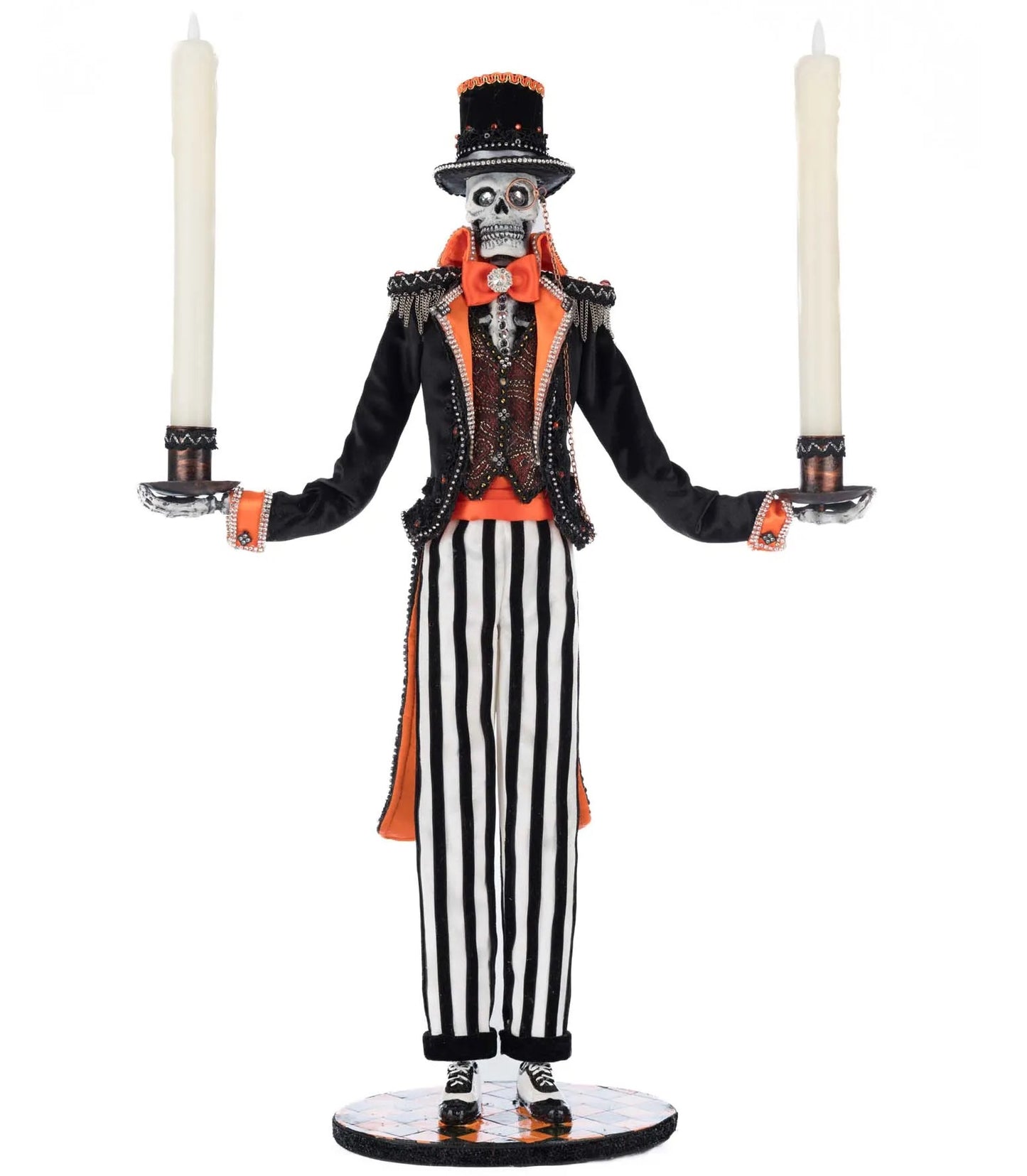 Katherine's Collection Macabre Skeleton Candelabra  Katherine's Collection Halloween Skeleton Candle Holder