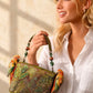 Mary Frances Feathered Friends Parrot Beaded Top Handle Handbag