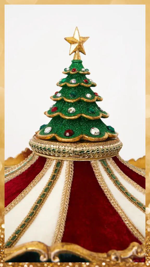 Katherine's Collection Christmas Decor Five Golden Rings Carousel