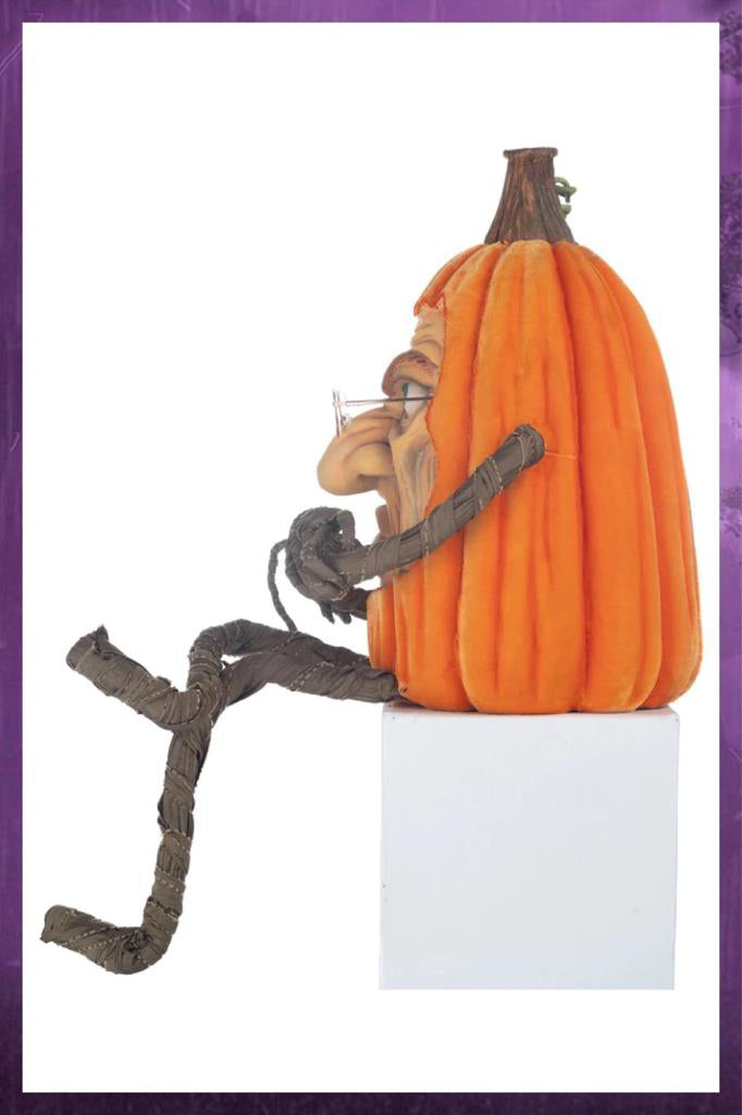 Katherine's Collection Halloween Decor Grumpy Lanky Leg Pumpkin
