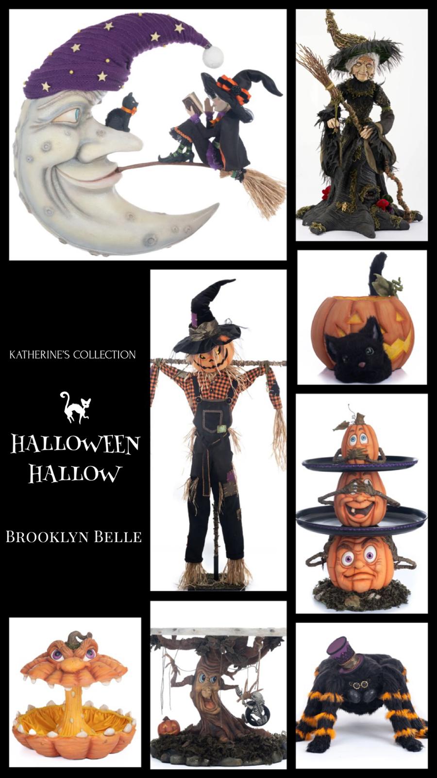 Katherine's Collection Halloween Decor Witch on Broom Moon Wall Piece