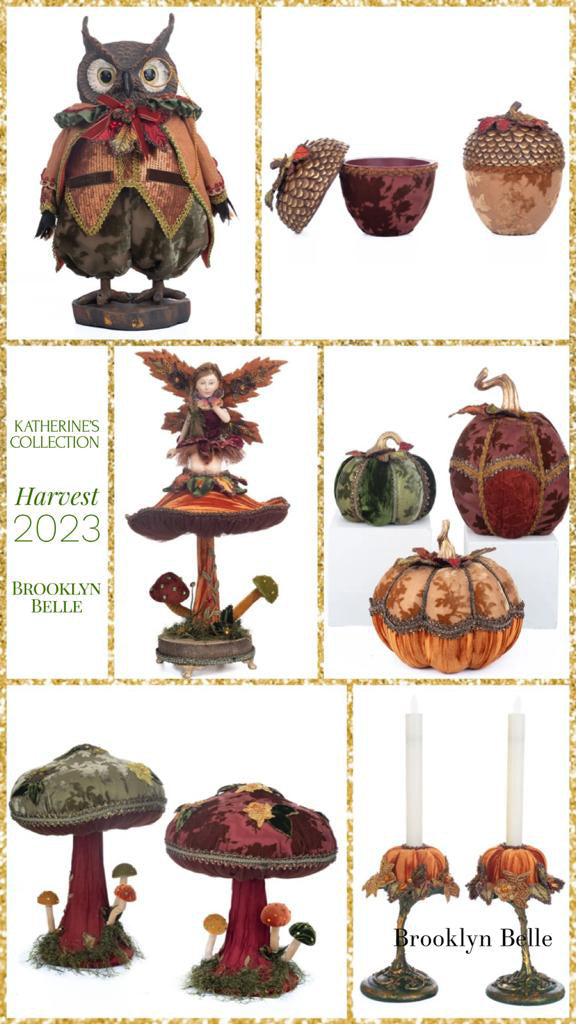 Katherine's Collection Velvet Pumpkins Assortment of 3