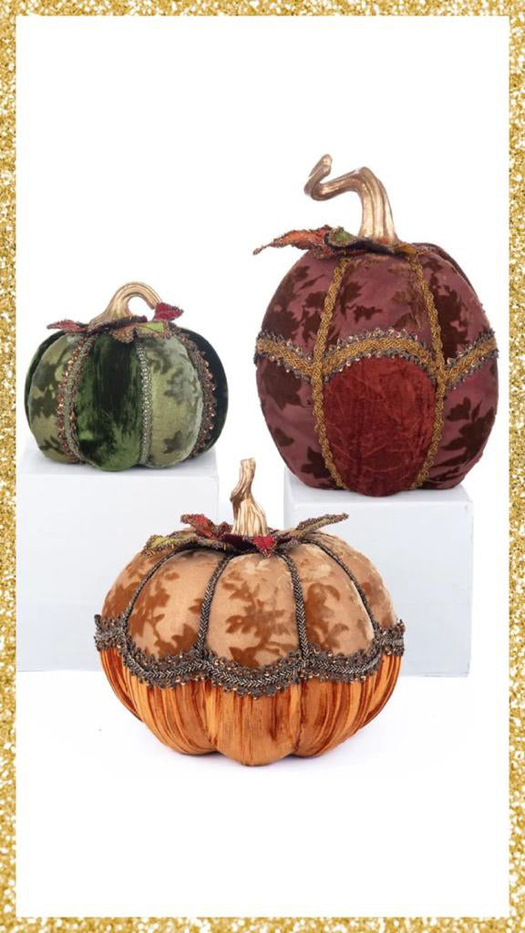 Katherine's Collection Harvest Forage Pumpkins Set of 3