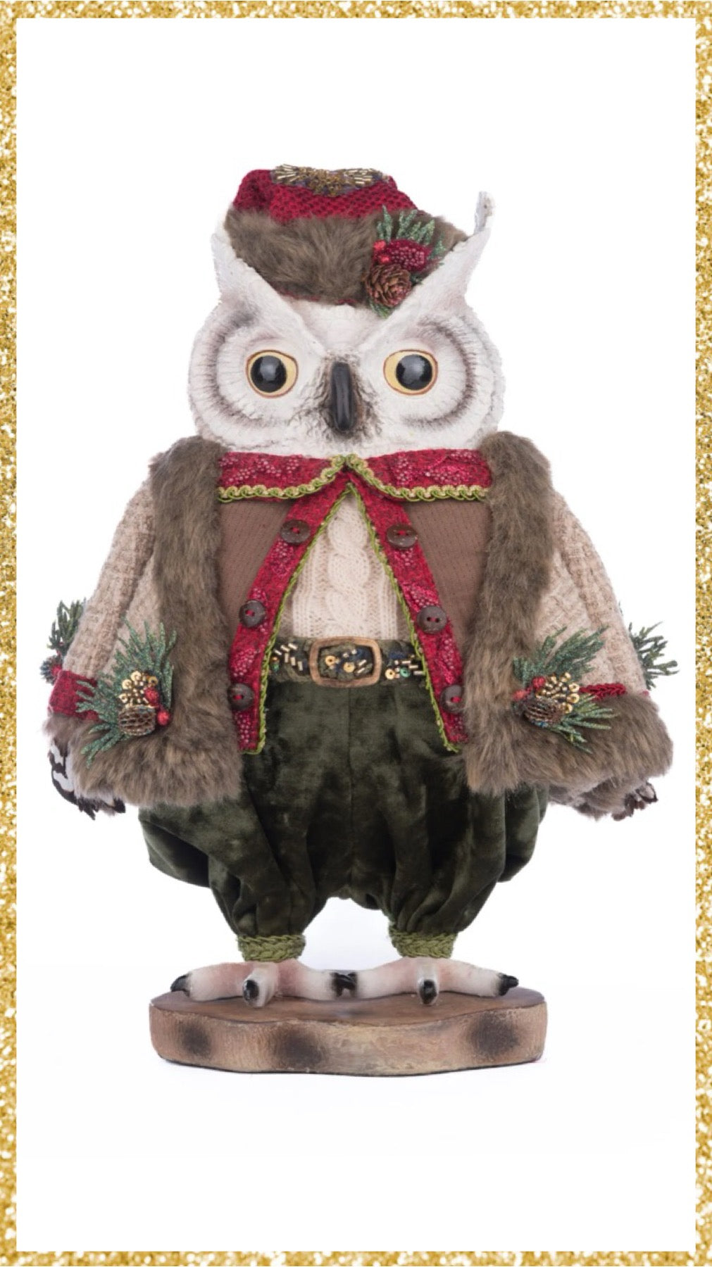 Katherine's Collection Hoobert The North Country Christmas Owl Tabletop   Katherine's Collection Owl