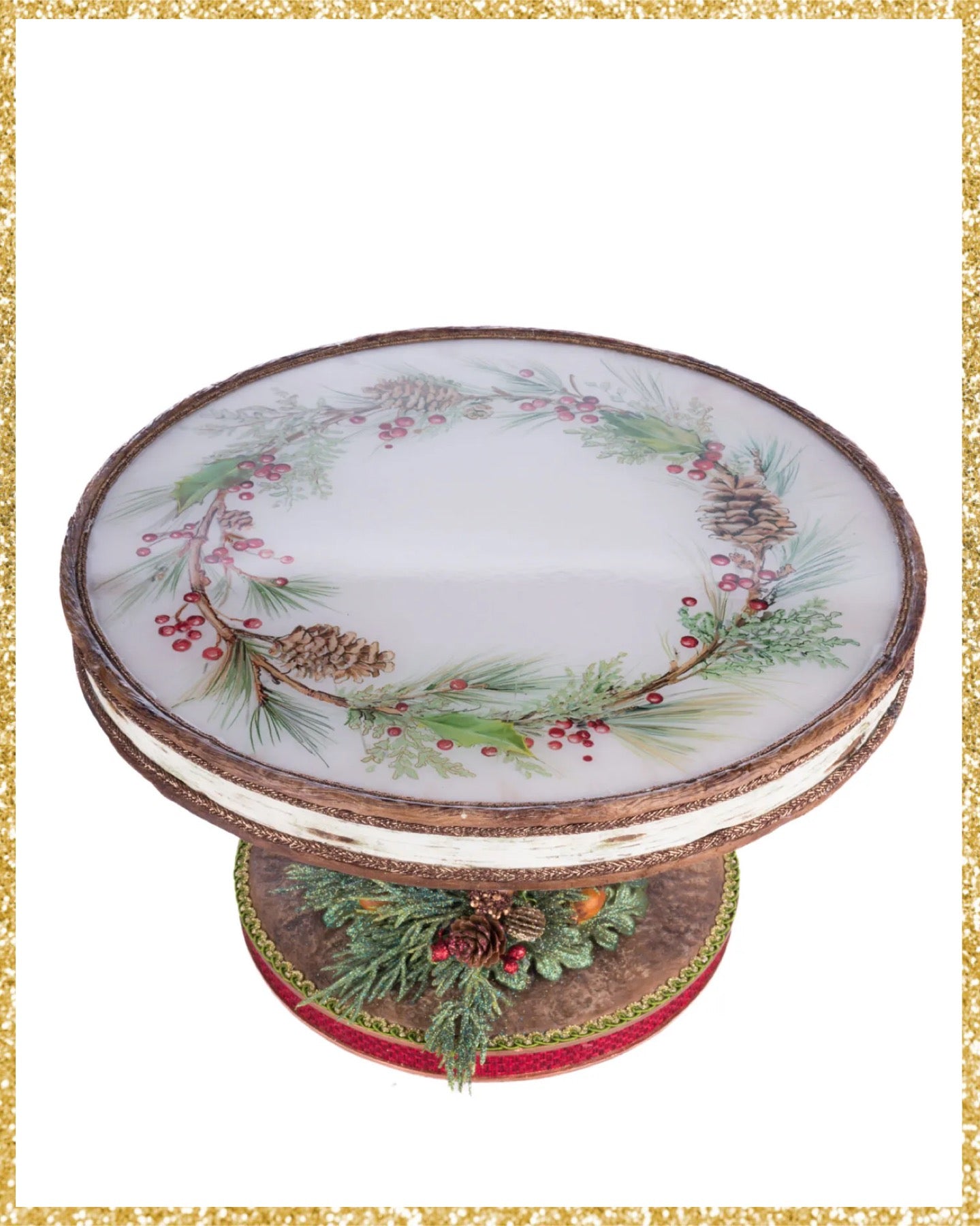 Katherine's Collection North Country Cake Plate   Katherine's Collection Christmas Cake Plate