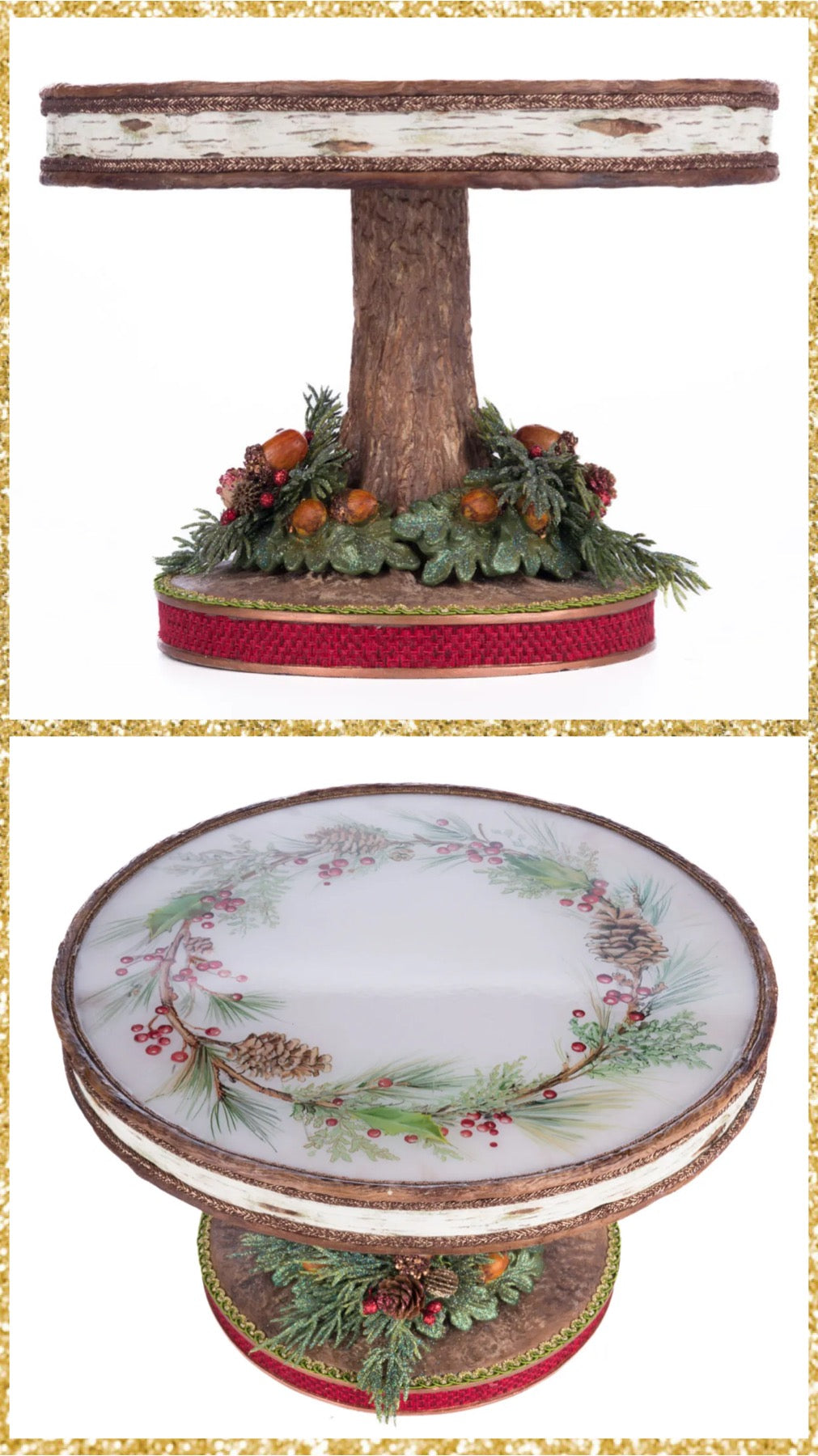 Katherine's Collection North Country Cake Plate   Katherine's Collection Christmas Cake Plate