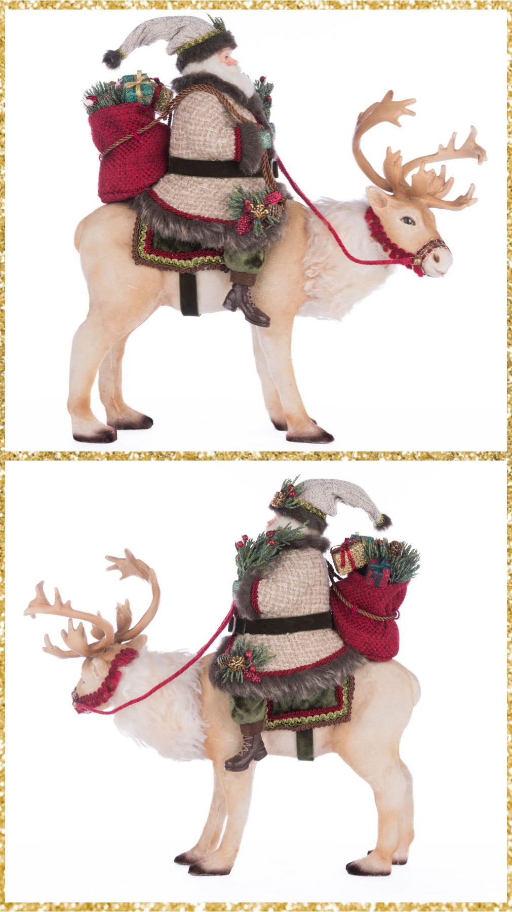 Katherine's Collection North Country Santa Riding Caribou  Katherine's Collection Santa Figure