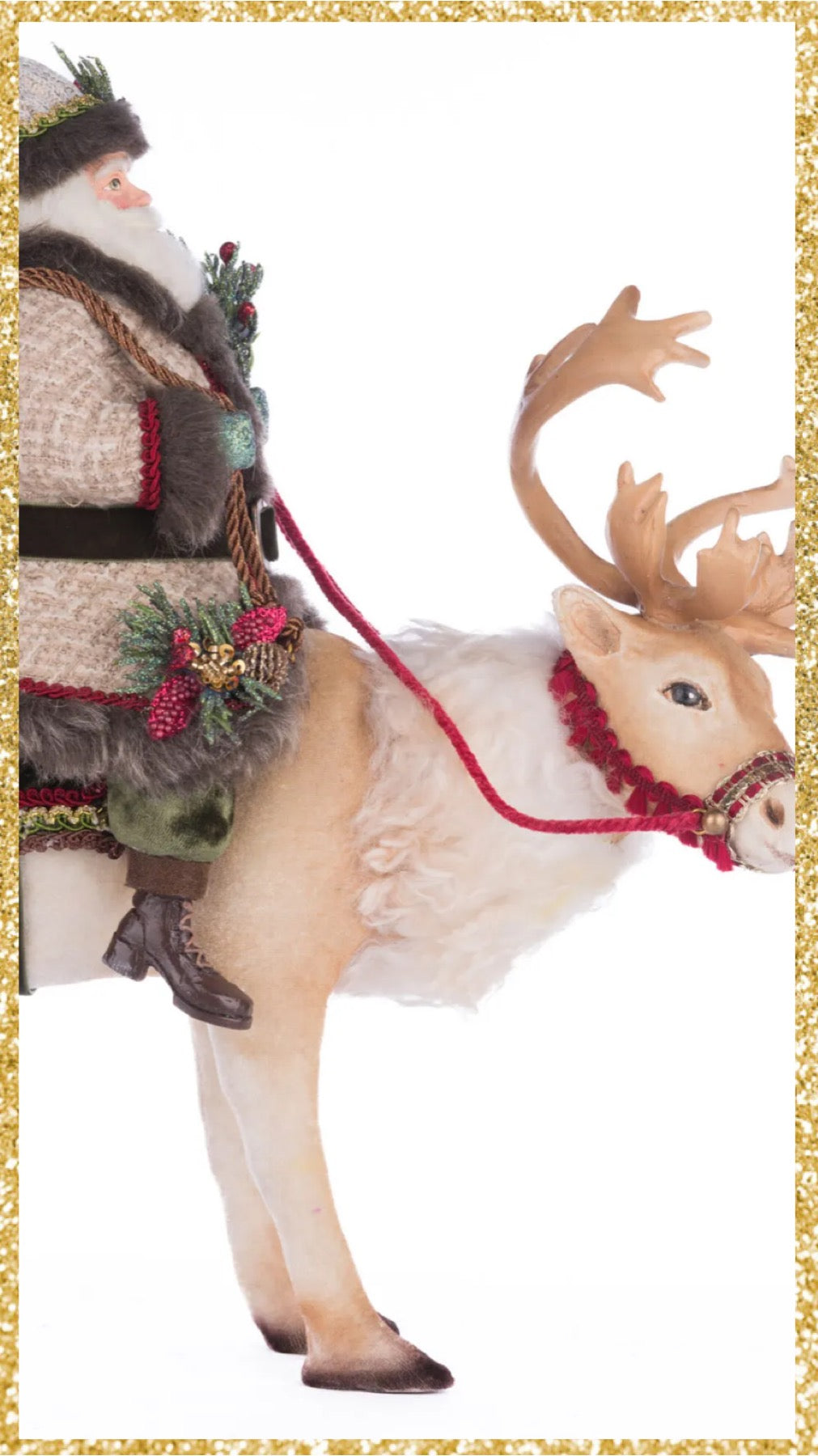 Katherine's Collection North Country Santa Riding Caribou  Katherine's Collection Santa Figure