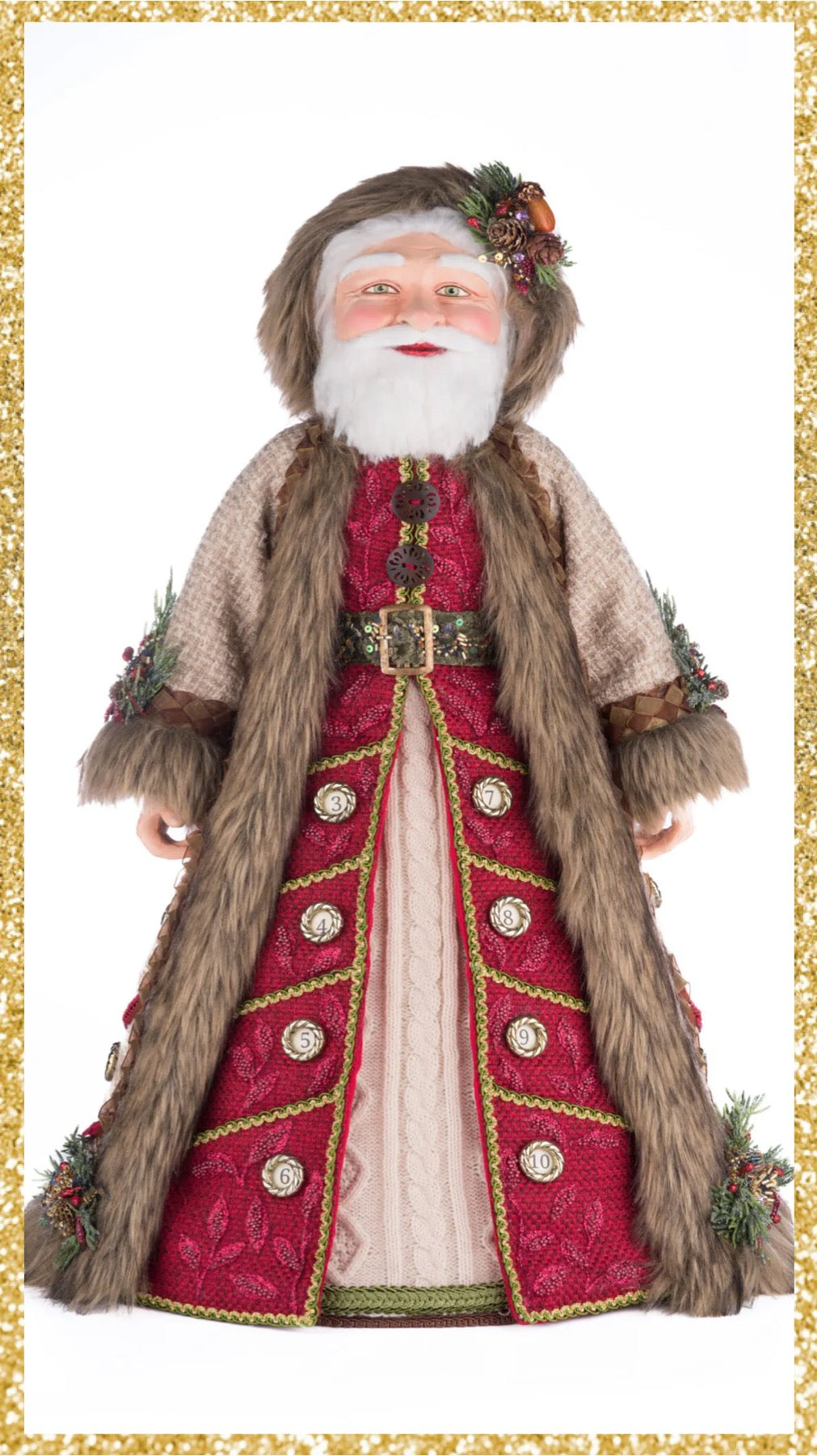 Katherine's Collection North Country Advent Santa Doll  Katherine's Collection Santa