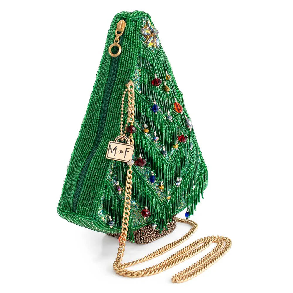 Mary Frances Festive Fir Crossbody Handbag  Mary Frances Christmas Beaded Handbag