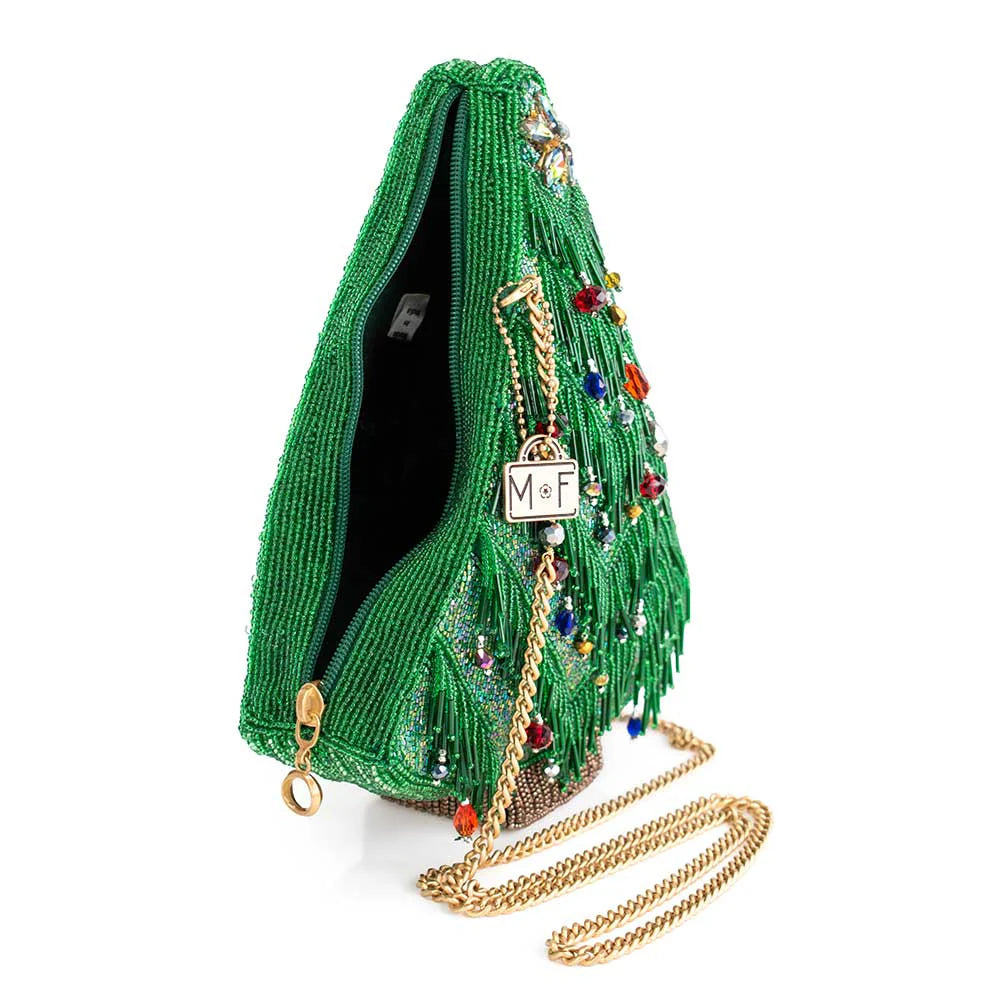 Mary Frances Festive Fir Crossbody Handbag  Mary Frances Christmas Beaded Handbag