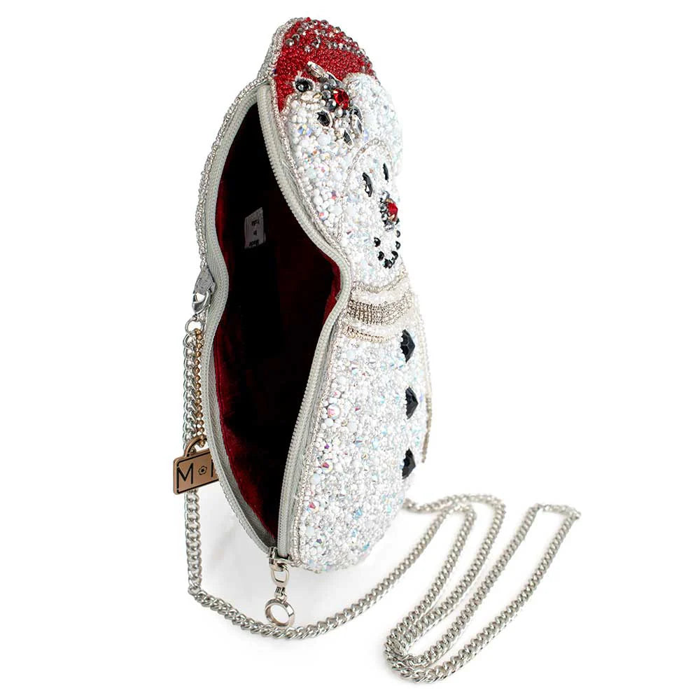 Mary Frances Snowman Ice Breaker Handbag  Mary Frances Christmas Holiday Beaded Handbag