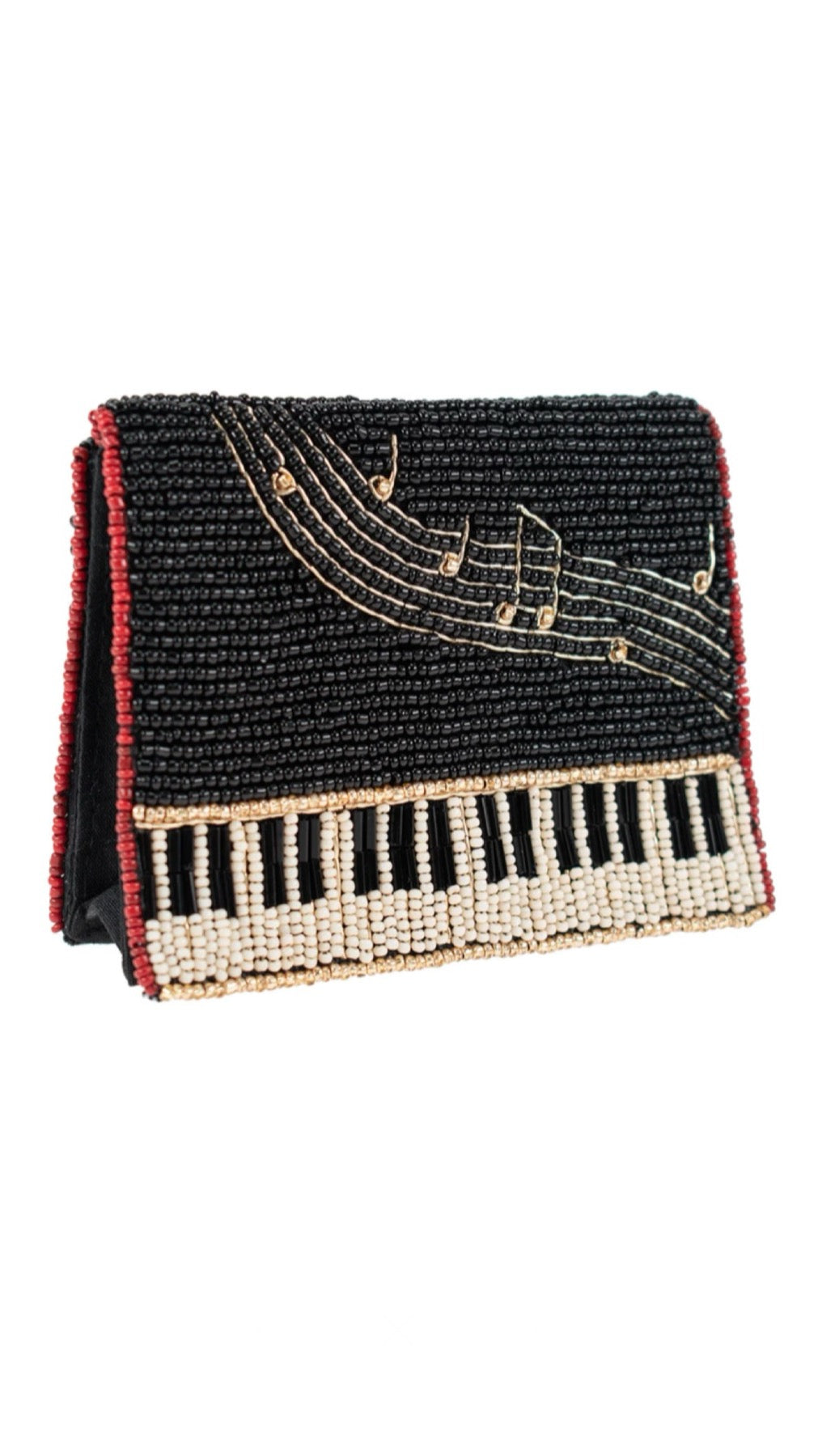 Mary Frances Ebony and Ivory Music Keyboard Wallet   Mary Frances Beaded Wallet
