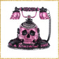 Katherine's Collection Skull And Roses Phone Tabletop   Katherine's Collection Halloween Pink Skull Phone