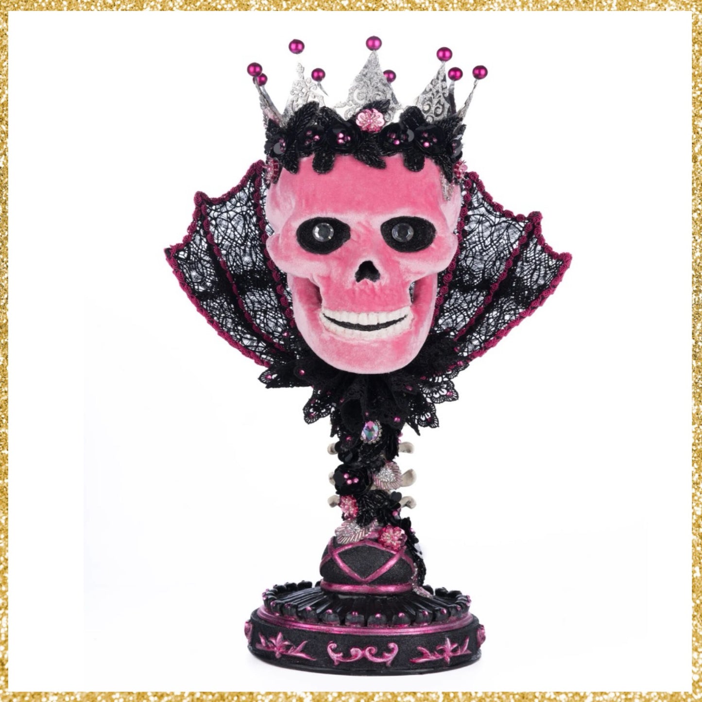 Katherine's Collection Pink Passion Skull Pillar Candle Holder   Katherine's Collection Halloween Skull Candle Holder