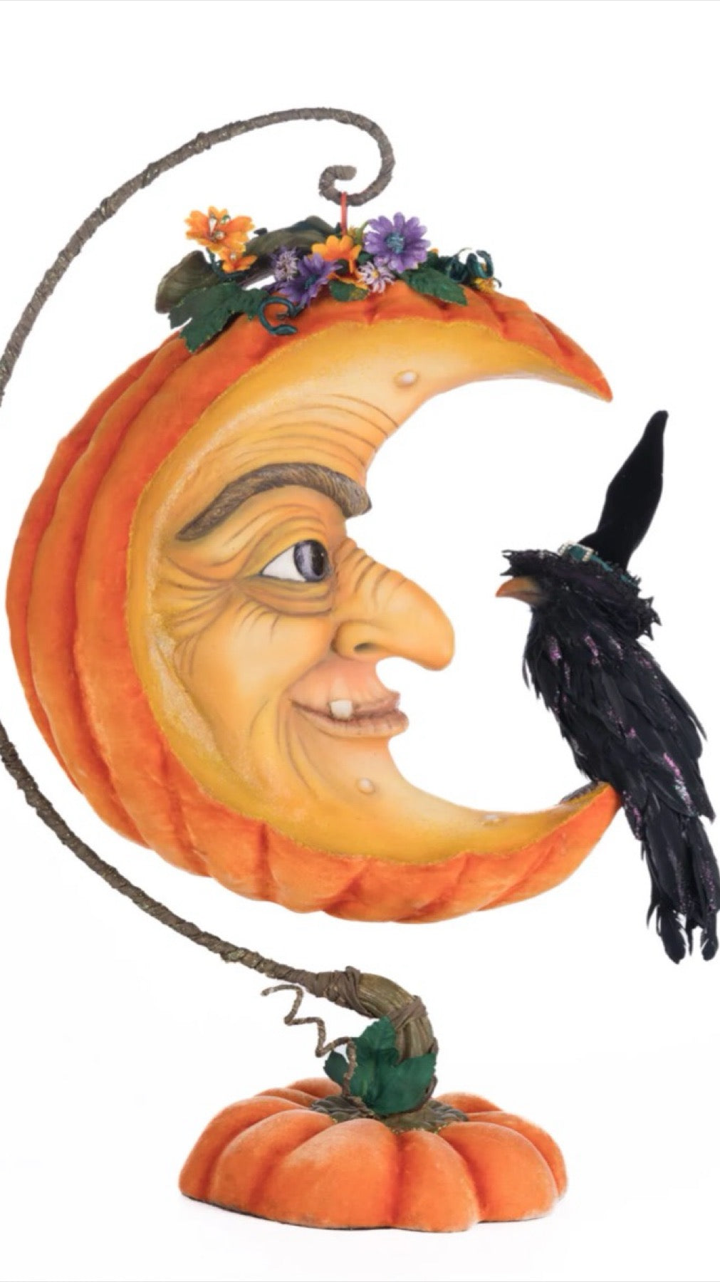 Katherine's Collection Pumpkin Moon Witch Wall Piece or Tabletop   Katherine's Collection Halloween Moon Wall Piece