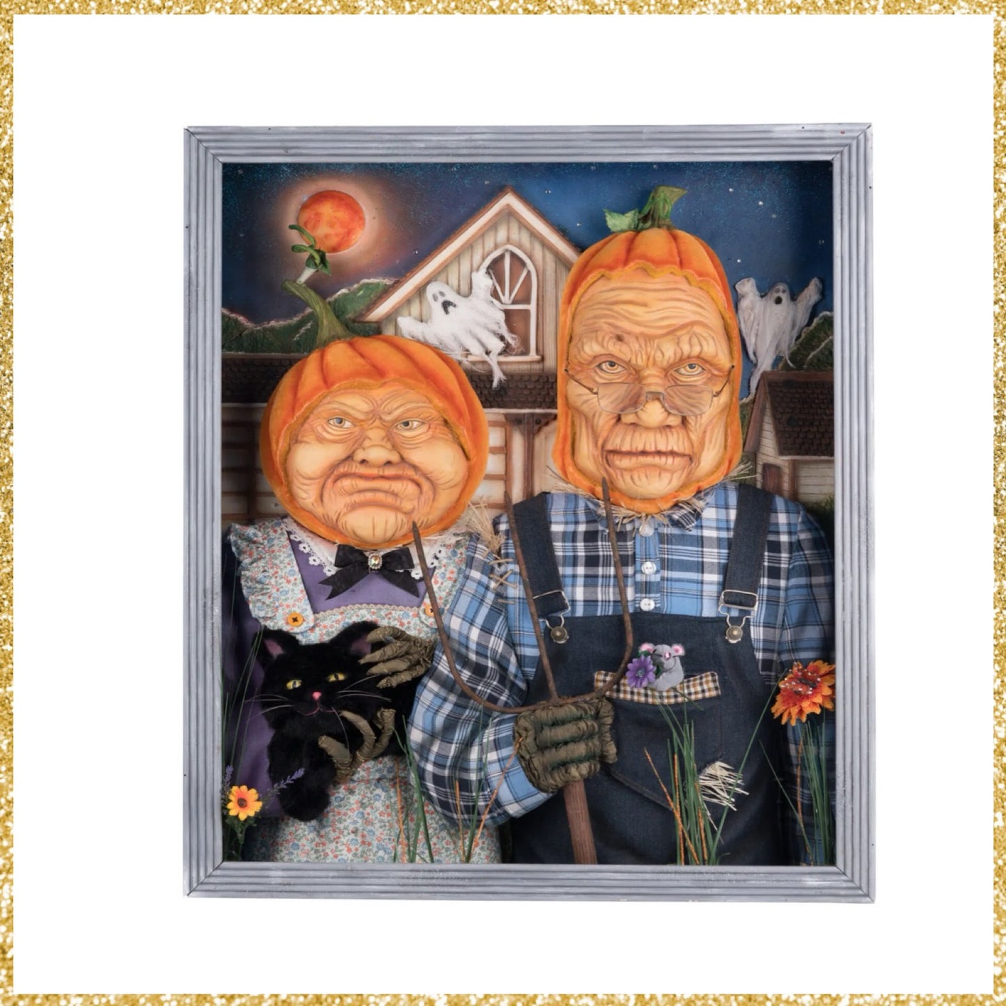 Katherine's Collection American Gothic Pumpkin Wall Piece   Katherine's Collection Halloween Gothic Pumpkin Wall Piece