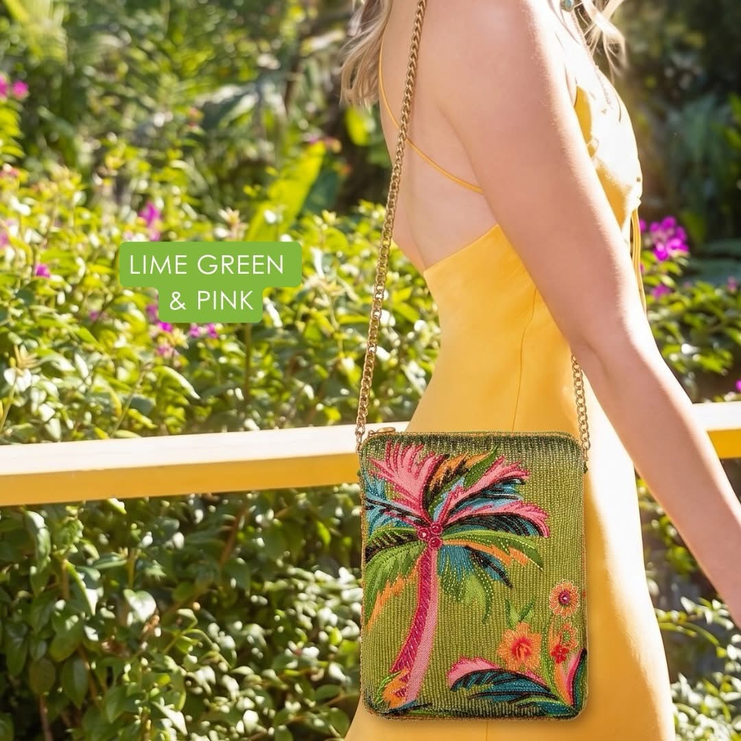Mary Frances Endless Summer Mini Crossbody Handbag  Mary Frances Palm Tree Fashion Bag