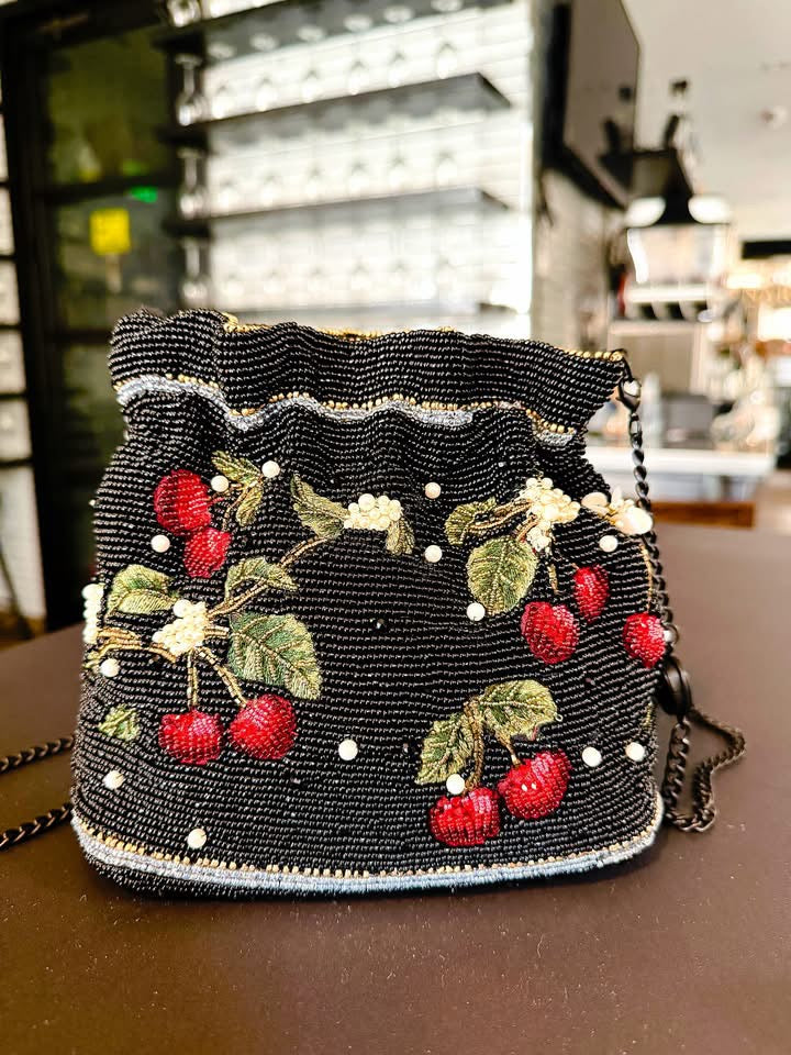 Mary Frances Sweet & Tart Crossbody Handbag  Mary Frances Floral Cherries Fashion Bag
