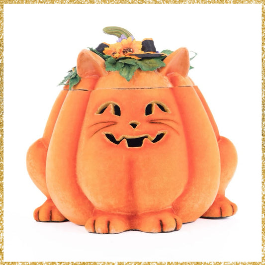 Katherine's Collection Jackie The Kitty Cat Pumpkin Candy Container   Katherine's Collection Candy Container