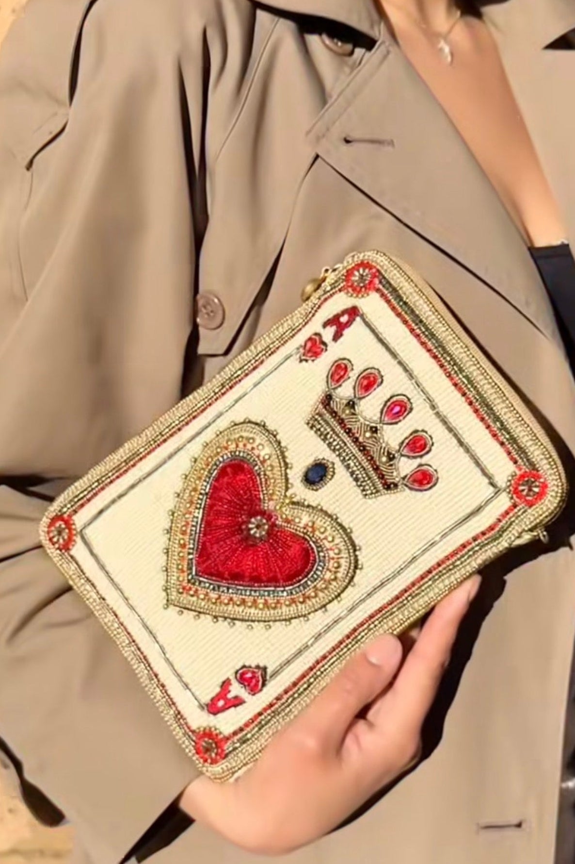 Mary Frances High Court Mini Crossbody Handbag  Mary Frances Heart Playing Card Bag