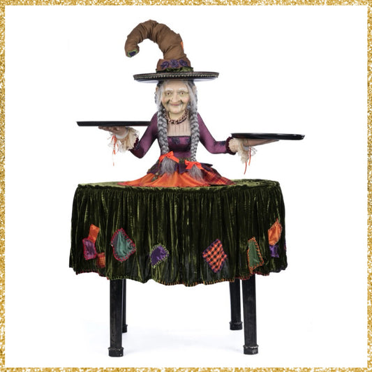 Katherine's Collection Gertrude Grimoir Witch Server   Katherine's Collection Halloween Witch Cupcake Server