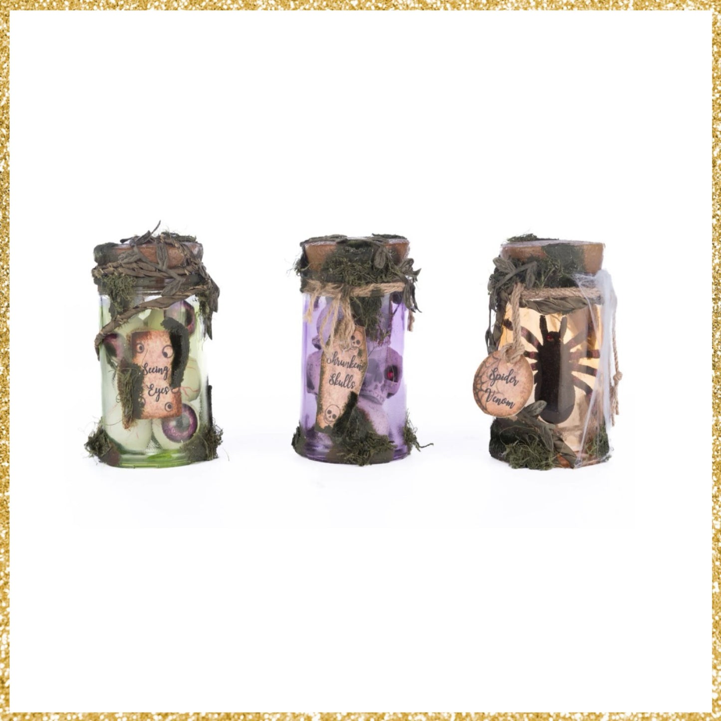 Katherine's Collection Broomstick Acres Potion Jars    Katherine's Collection Halloween Potion Bottles