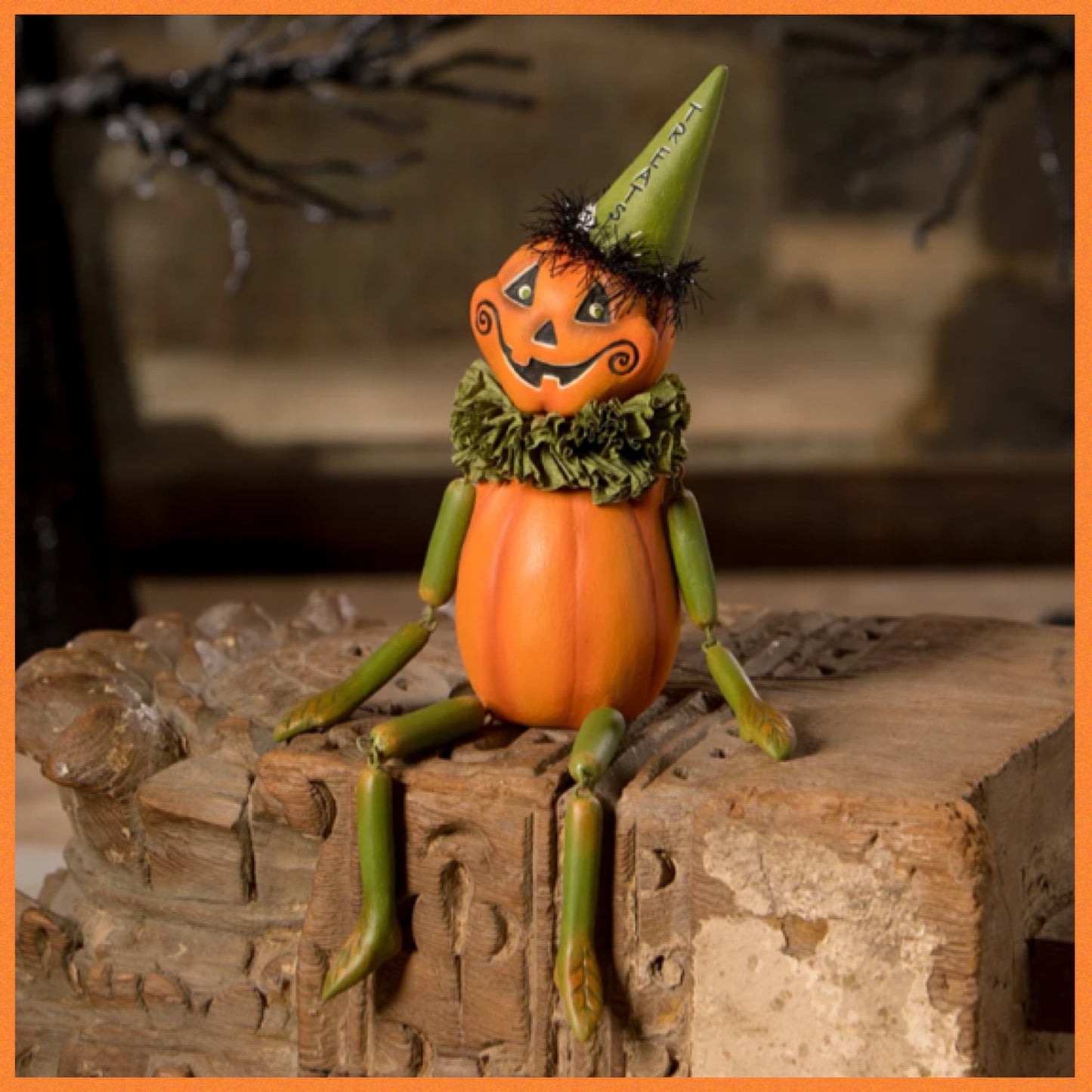 Bethany Lowe Treats Party Pumpkin Head    Bethany Lowe Halloween Decoration   LeeAnn Kress Halloween