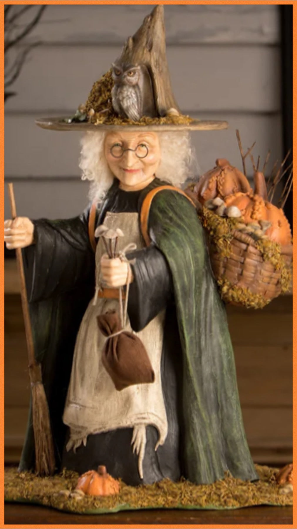 Bethany Lowe Woodsy Wrenna Witch Figure   Bethany Lowe Halloween Witch Decoration