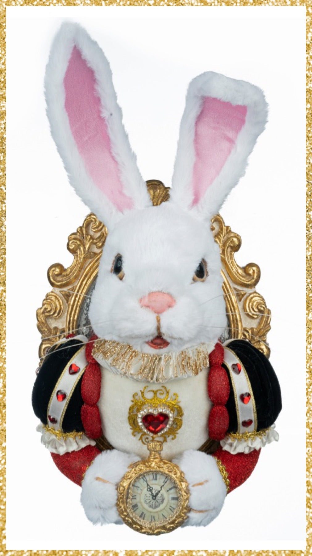 Katherine's Collection Rabbit Door Knocker red    Katherine's Collection Hearts and Wonderland