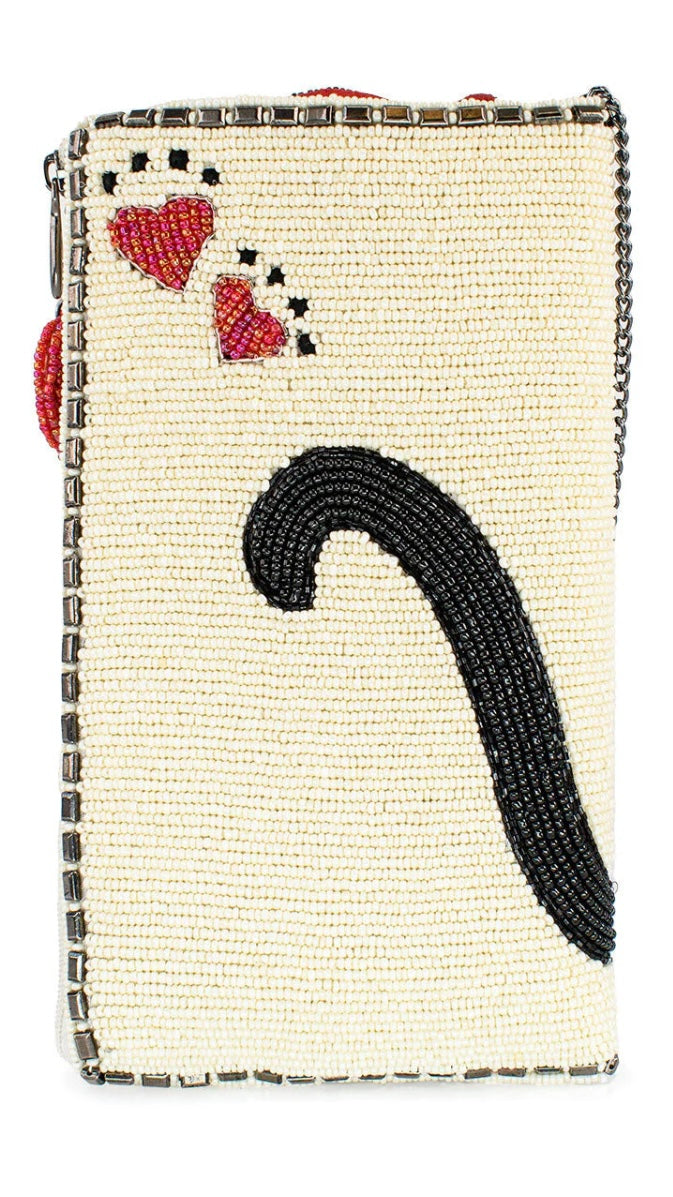 Mary Frances Purr-suit Crossbody Phone Bag   Mary Frances Black Cat Beaded Handbag