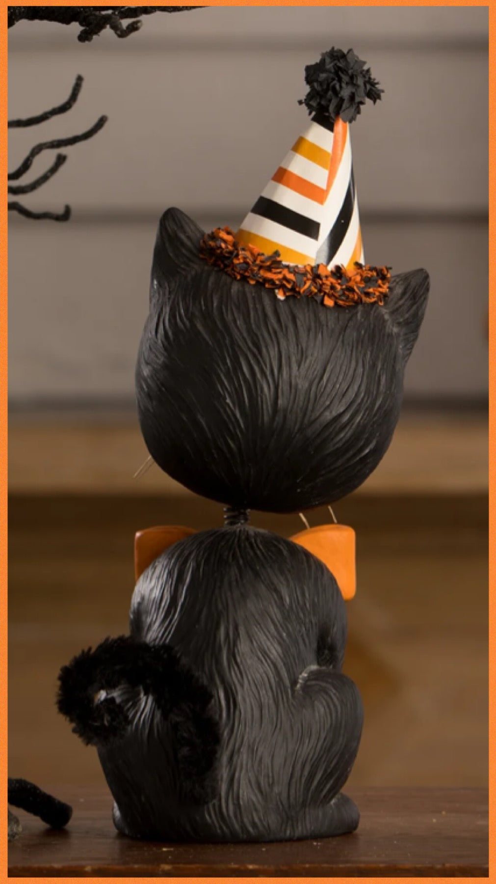 Bethany Lowe Sourpuss Bobblehead Kitty    Bethany Lowe Bobble Head Cat  Halloween Decoration